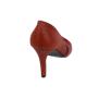 Women's elegant shoes made of genuine leather in red with decorative weave 21240