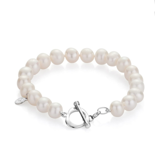 Bracelate with fresh water white pearls R238BW Swan