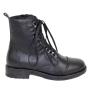 Women's black leather boots 20382