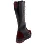 Women's black nappa leather boots with burgundy suede leather 20487