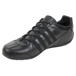 Men's black leather trainers with ties