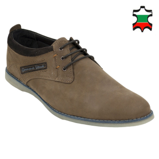Men's brown nubuck leather shoes