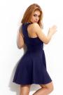 Blue flared dress with bare back