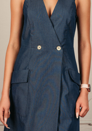 Women's elegant denim vest with pockets  Avangard
