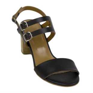 Women's black natural leather sandals 17101-02BLACK