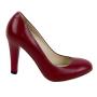 Women's red leather high heels shoes 32846