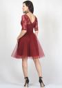 Bordeaux lace dress with tulle skirt RUMENA