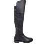 Women's high boots with elastic suede in black color