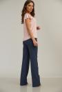 Women's blouse with lace in powder color 82219-271