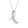 Silver necklace with zircons END020N Swan