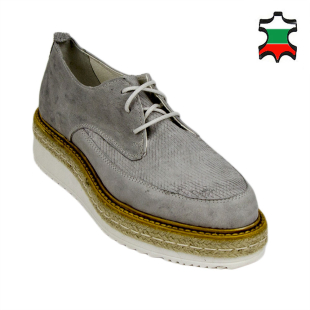 Pantofi gri spectaculoși din piele naturală pentru femei 33039