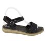 Women's black leather sandals 33748
