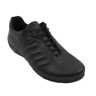 Men's black sneakers made of genuine leather 31208