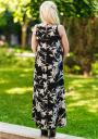 Rochie lungă cu motive colorate cu nasturi decorativi Avangard