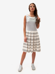 Dress in gray and white with dots 71806/905/835