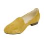 Women's mustard suede leather mocassins 19232