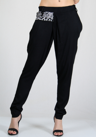 Cotton trousers with attractive element RUMENA