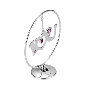 Статуетка с надпис обичам те декорация кристали Swarovski RY086