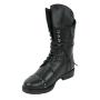 Women's black leather boots with studs 32211