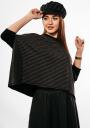 Elegant women's blouse with a free silhouette in gray and black Avangard