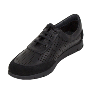 Adidasi dama din piele naturala negra 33181
