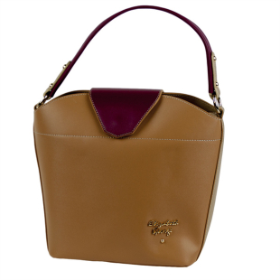 Elegant women's bag brown eco leather 757-11