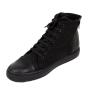 Men's black nubuck leather trainers with warm lining 20672