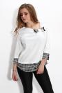 White ladies blouse with a ribbon Avangard