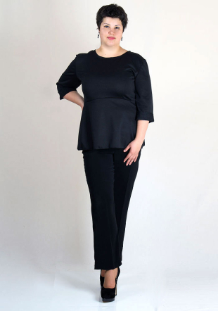 Compleu bluză şi pantaloni de culoare neagră de damă Rumena Maxi