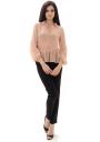 Bluza dama din sifon piersica inchis cu maneci lungi PRIMAVERA