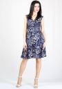 Flowers print chiffon dress with tucks on V-neck RUMENA