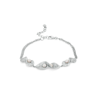 Silver bracelate with white pearls RT083BW Swan