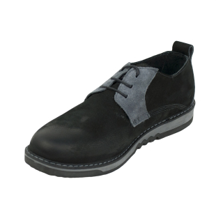 Men's black and grey nubuck leather shoes 32191