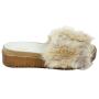 Women's rabbit fur flip-flops