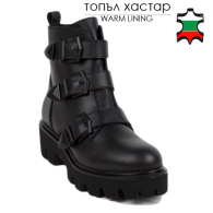 Черни дамски боти от естествена кожа 20417