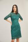 Women's lace dress in emerald green color 72140-508