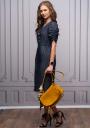 Women's denim dress in a figure neckline and buttons Avangrard