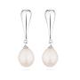 Silver Earrings with natural white pearls IE0151W Swan