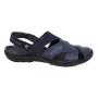 Men's blue leather sandals with movable strap 19229
