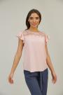 Women's blouse with lace in powder color 82219-271