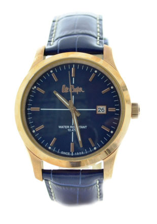 Медно-златист мъжки елегантен часовник с кожена каишка Lee Cooper LC-40G-C