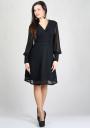 Evening V-neck dress with tucks BF RUMENA