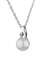 Women's Silver Necklace with White Pearl SH4042NW