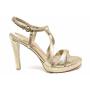 Elegant women's sandals made of genuine leather in gold with anatomical insole 21268