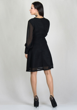 Evening V-neck dress with tucks BF RUMENA