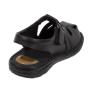 Men's black leather sandals with velcro fasterning 19254