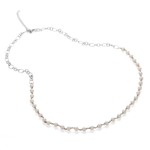 Silver necklace with natural white pearls IHL0065W Swan
