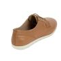 Women's light brown leather shoes with flat soles