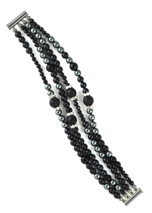 Изящна гривна в нюансите на сиво-черната гама Dannyra Jewels