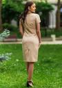 Formal beige dress with lace decoration and  ribbon Avangard